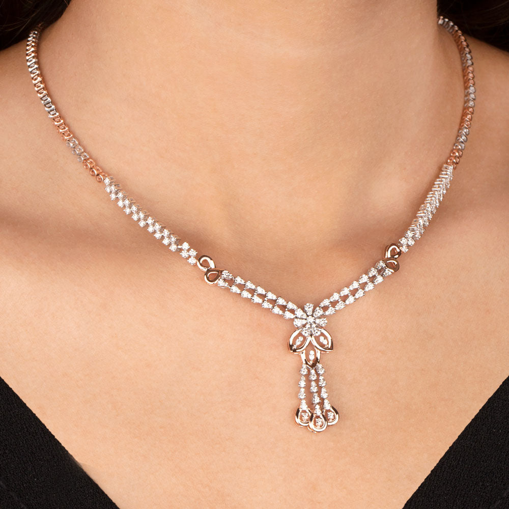 14K Rose Gold Diamond Necklace - 2.29ct VVS-VS-GH