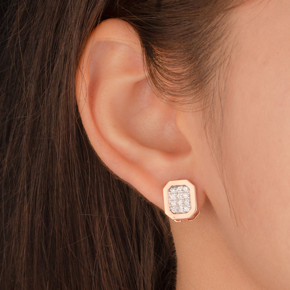 14K Rose Gold Diamond Earrings - 0.519ct VVS-VS-GH
