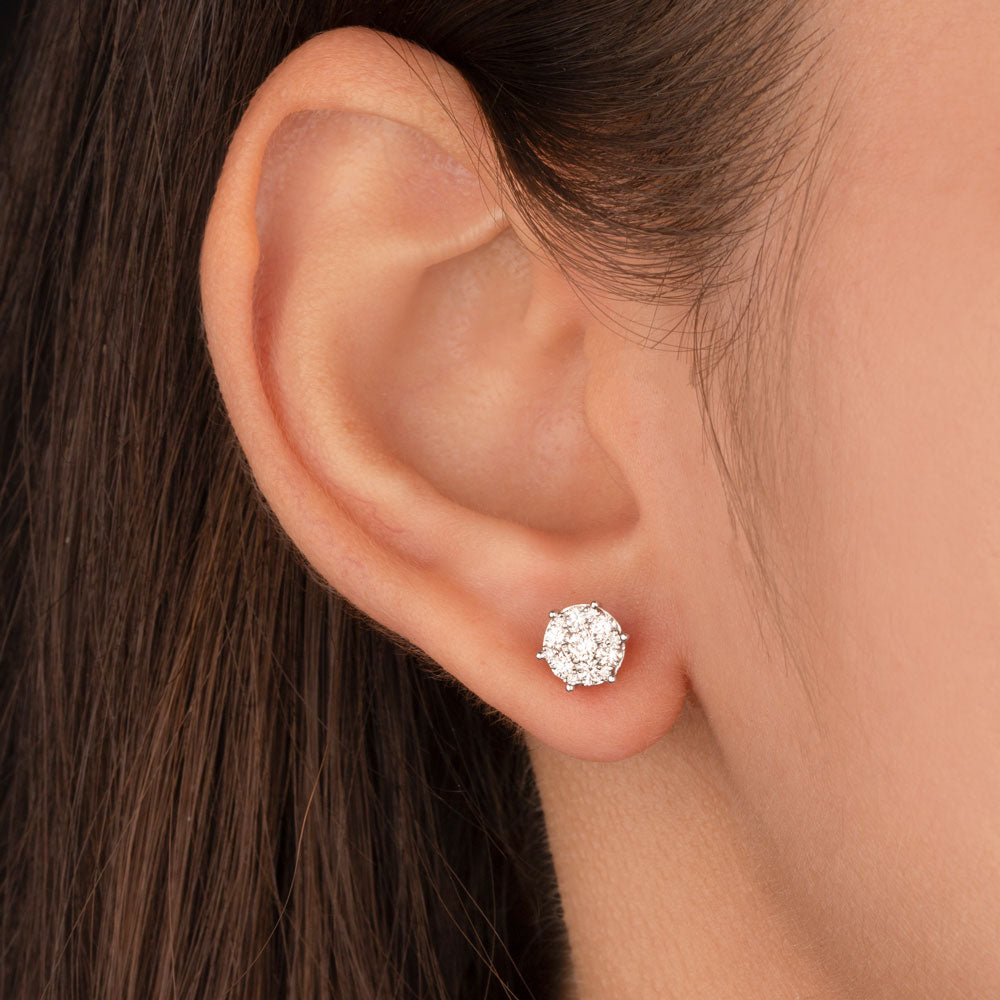 18K Rose Gold Diamond Earrings - 0.61ct VVS-VS-GH