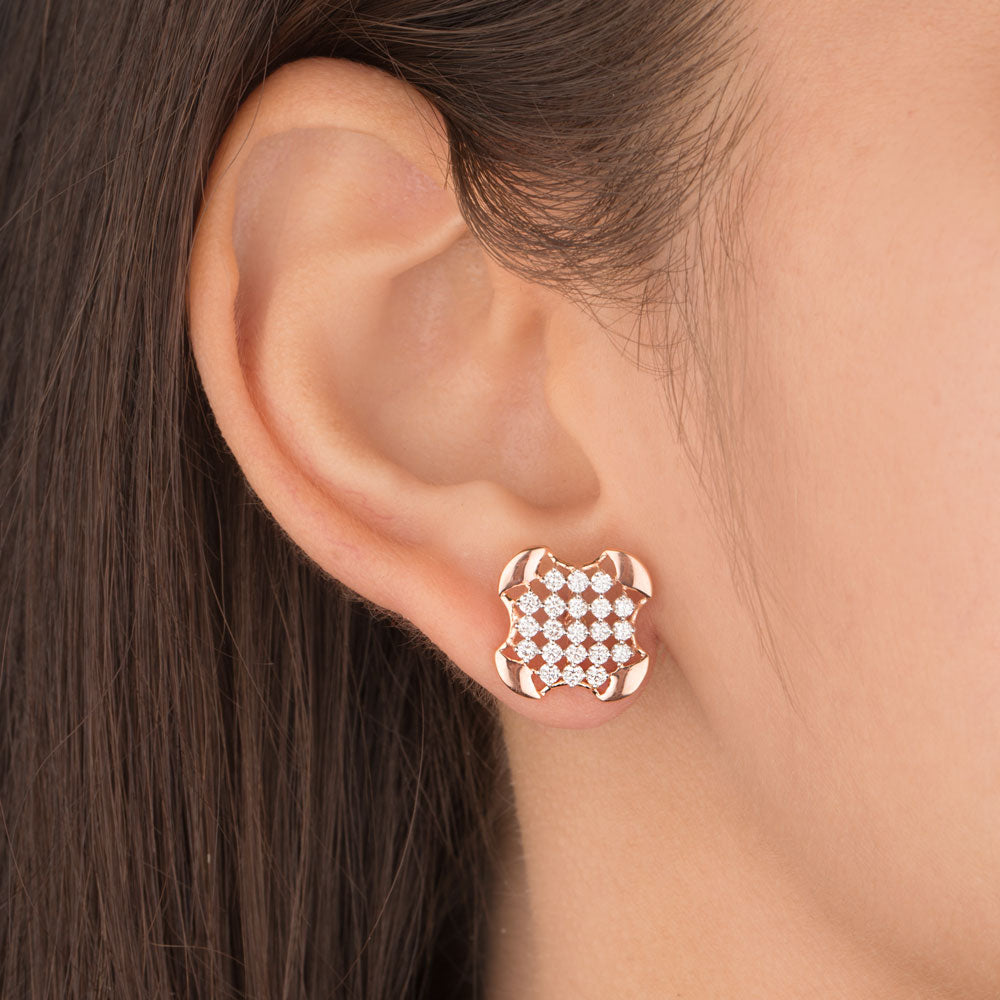 18K Rose Gold Diamond Earrings - 0.89ct VS-SI-FG