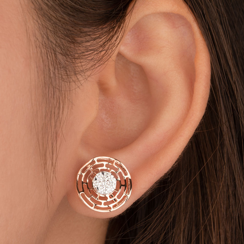14K Rose Gold Diamond Earrings - 0.493ct VS-SI-HI