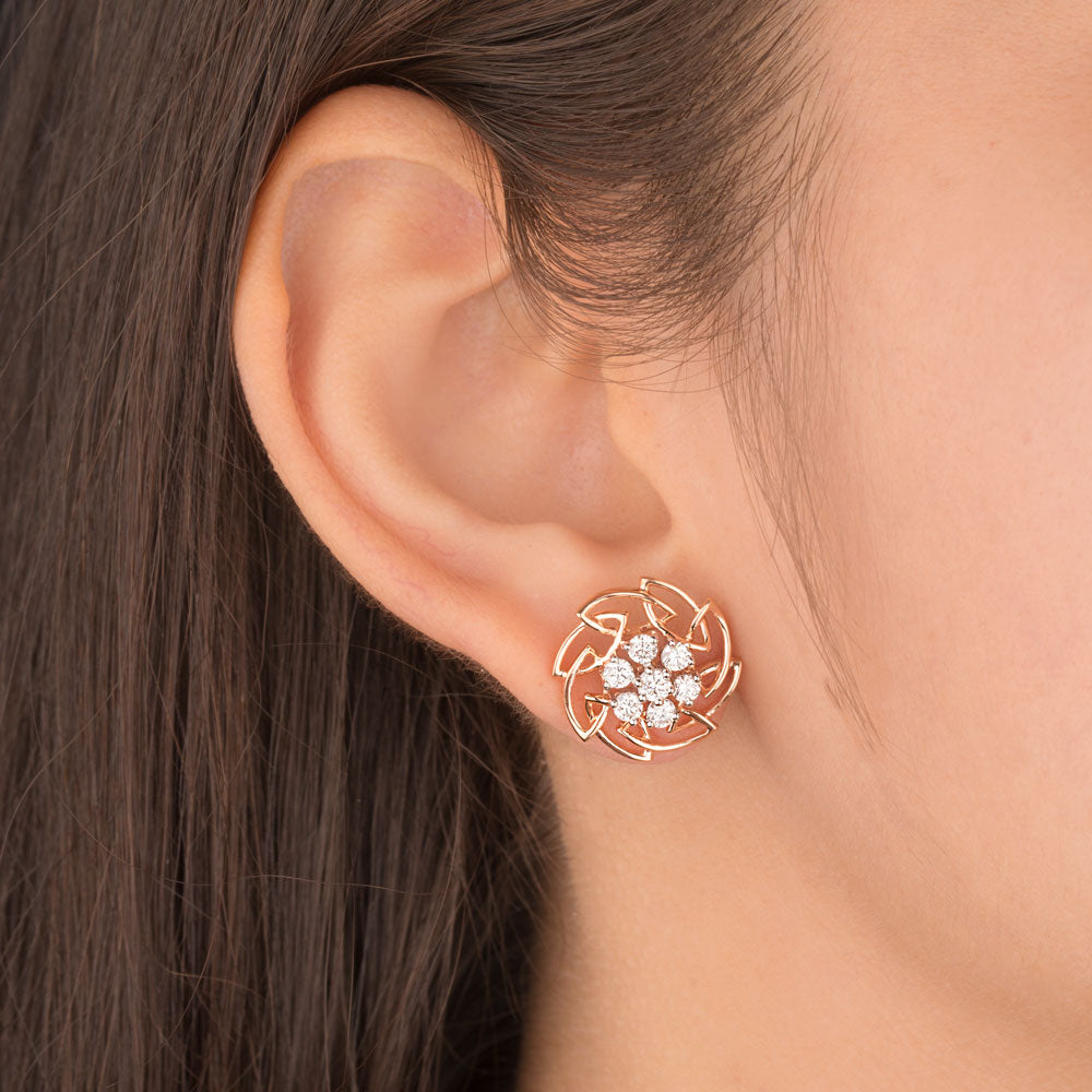 18K Rose Gold Diamond Earrings - 0.808ct VVS-VS-GH