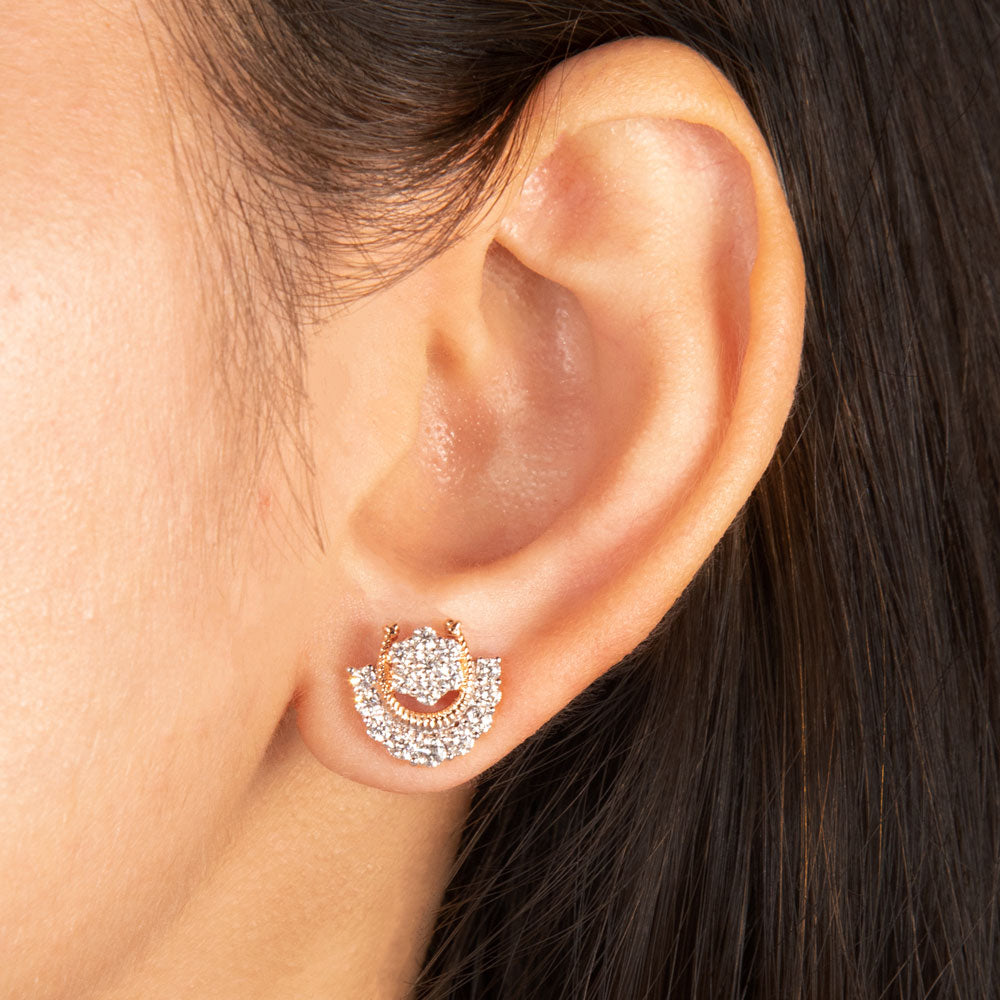 18K Rose Gold Diamond Earrings - 1.02ct VS-SI-HI
