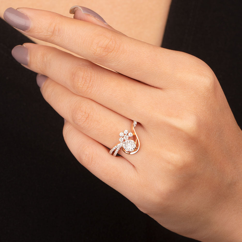 18K Rose Gold Diamond Ring - 0.47ct VVS-VS-GH