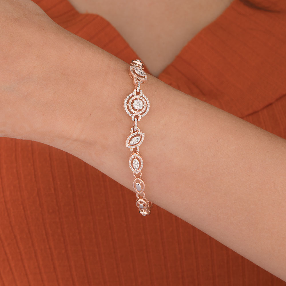 14K Rose Gold Diamond Bracelet - 1.186ct VVS-VS-GH