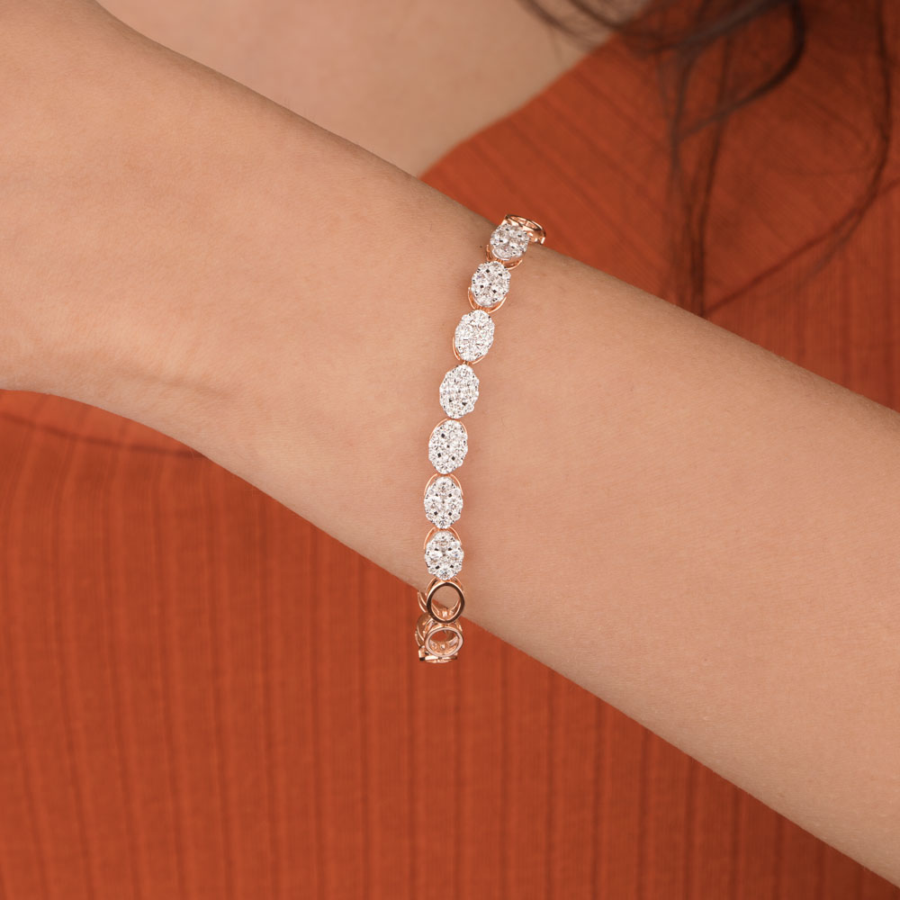 18K Rose Gold Diamond Bracelet - 2.431ct VS-SI-GH
