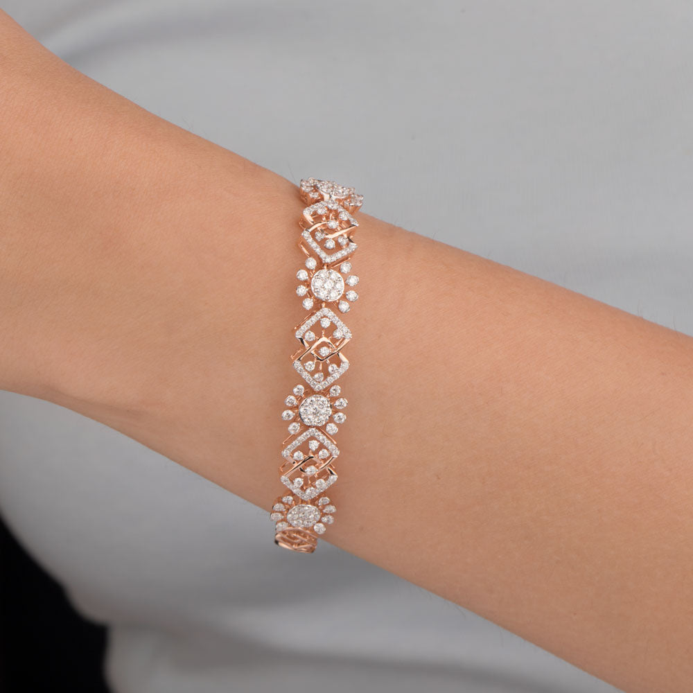 18K Rose Gold Diamond Bracelet - 1.966ct VVS-VS-GH
