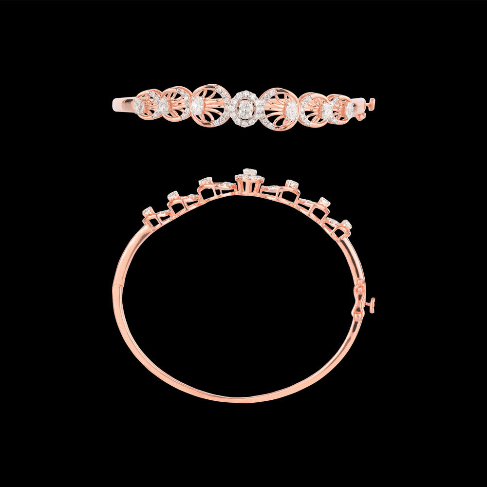 18K Rose Gold Diamond Kada - 1.55ct SI-IJ