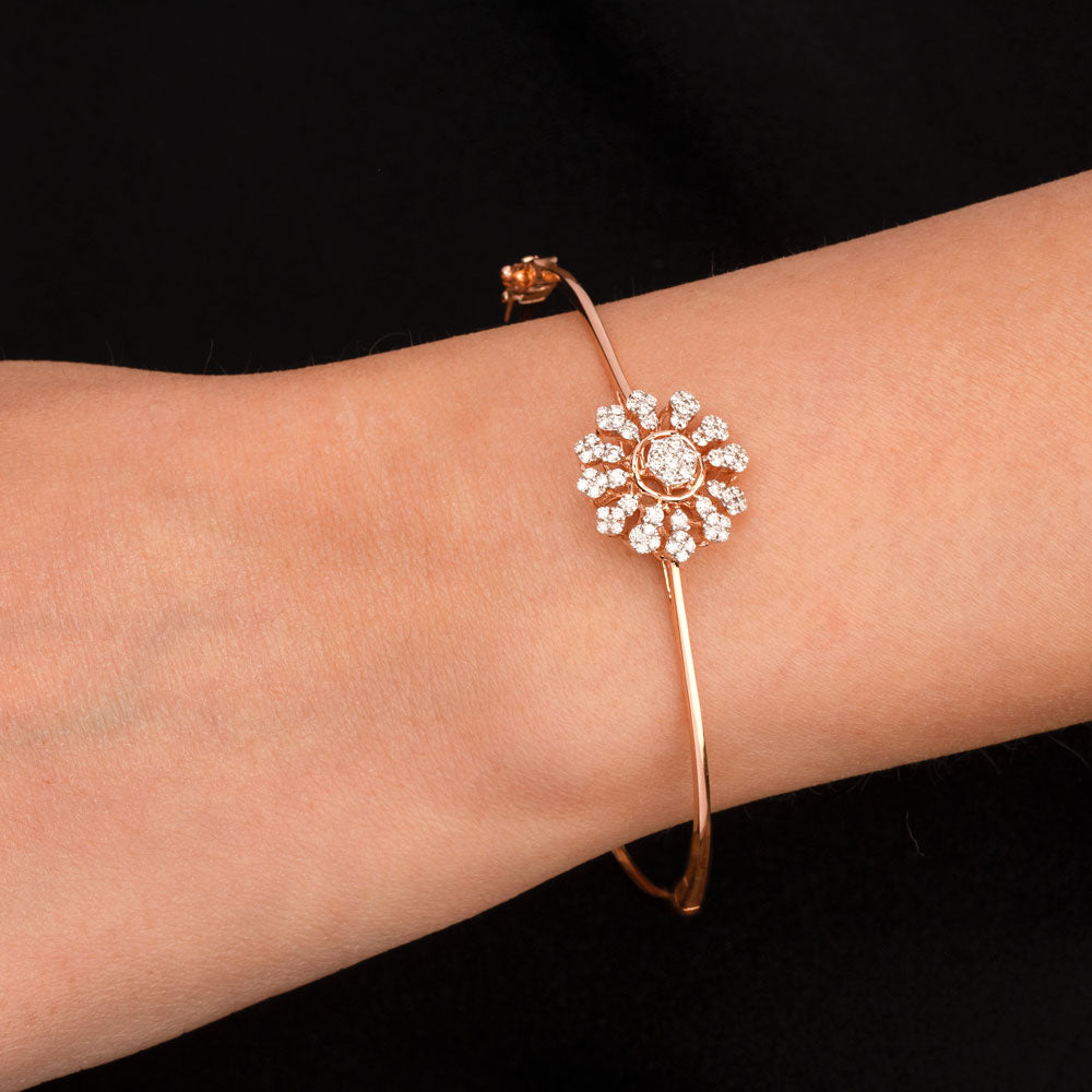 18K Rose Gold Diamond Kada - 0.557ct VVS-VS-HI