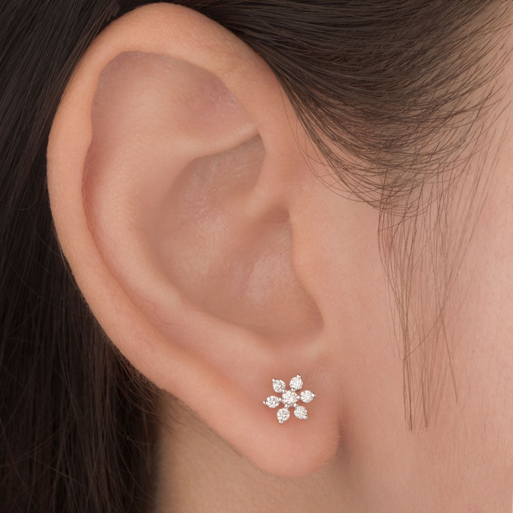 18K Rose Gold Diamond Earrings - 0.218ct VS-SI-GH