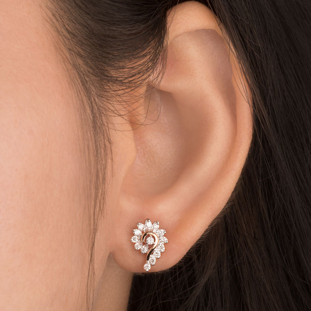 18K Rose Gold Diamond Earrings - 0.371ct VVS-VS-HI