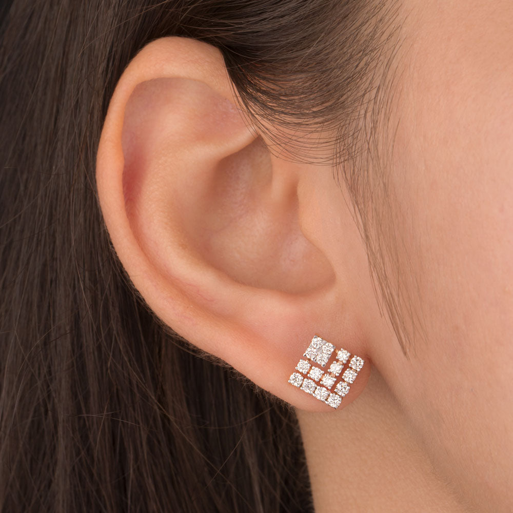 18K Rose Gold Diamond Earrings - 0.68ct VVS-VS-IJ