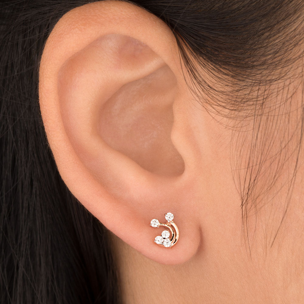 18K Rose Gold Diamond Earrings - 0.188ct VVS-VS-HI