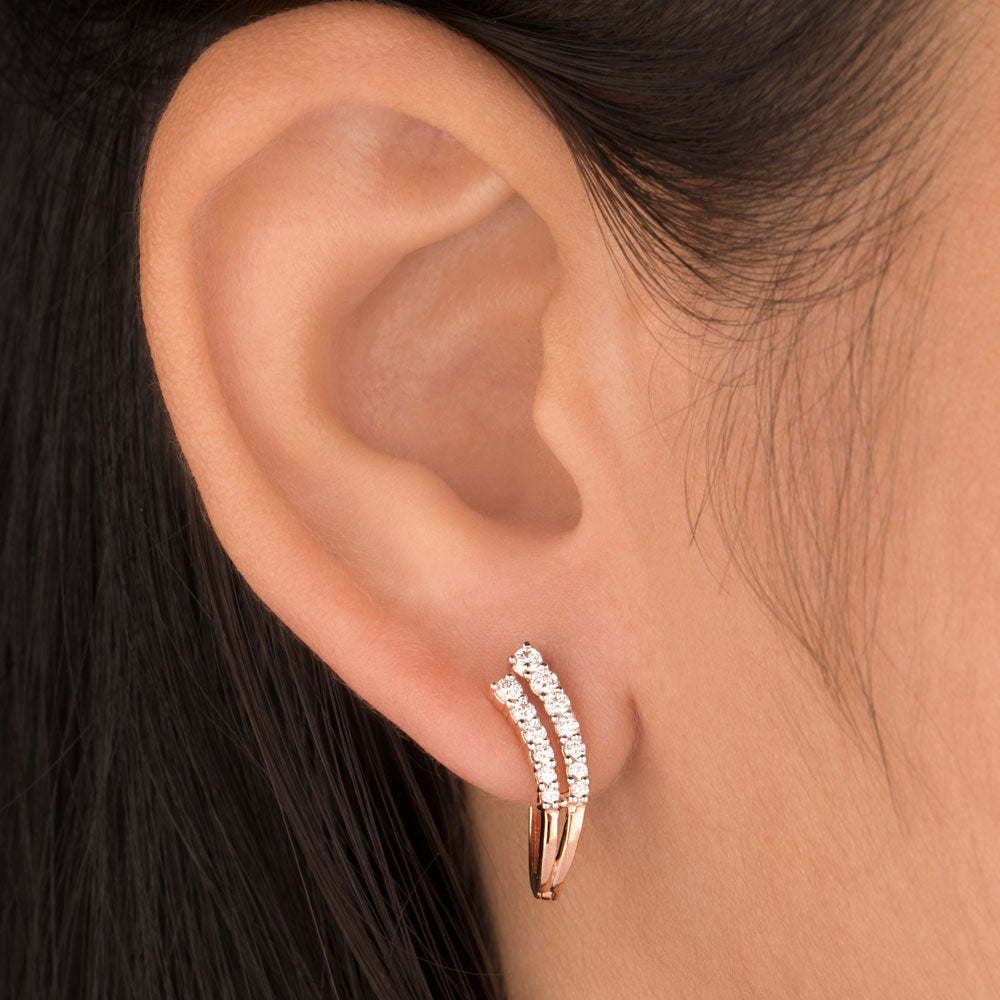 18K Rose Gold Diamond Earrings - 0.391ct VVS-VS-HI