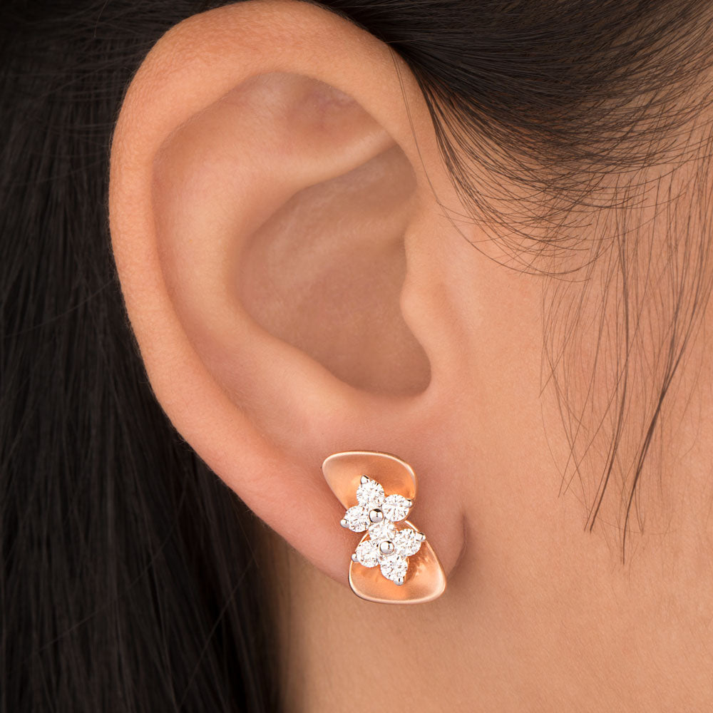 18K Rose Gold Diamond Earrings - 0.792ct VVS-VS-HI