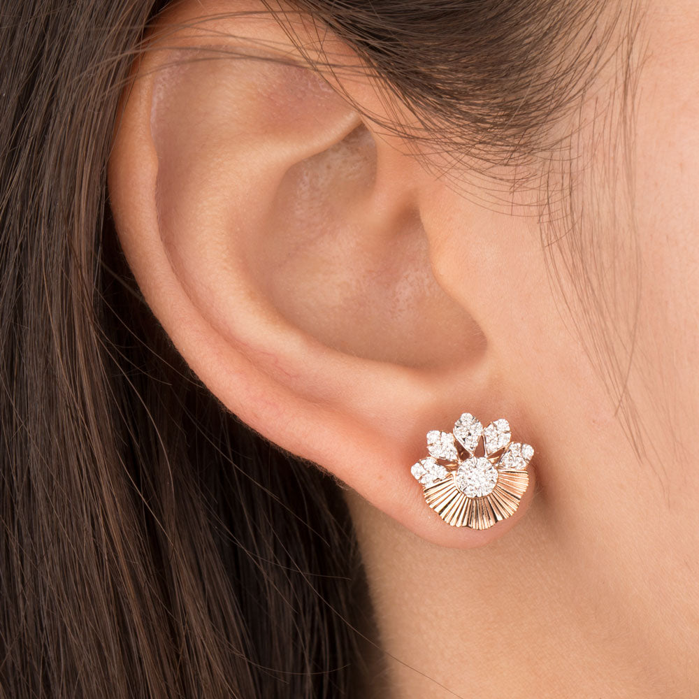 18K Rose Gold Diamond Earrings - 0.512ct VS-SI-GH