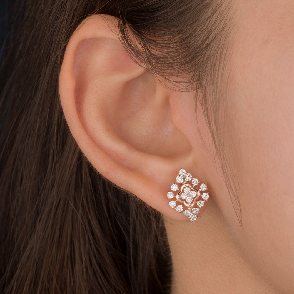 14K Rose Gold Diamond Earrings - 0.803ct VVS-VS-GH
