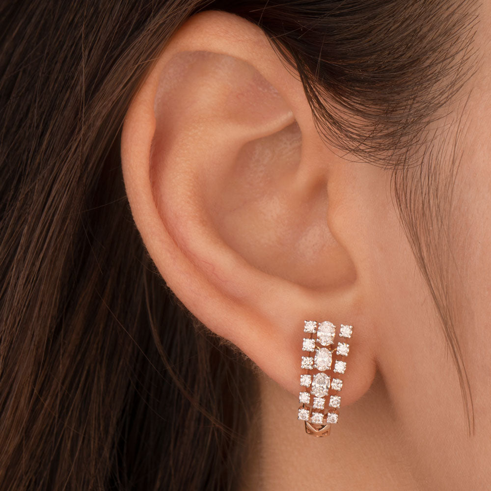 18K Rose Gold Diamond Earrings - 1.07ct VVS-VS-GH