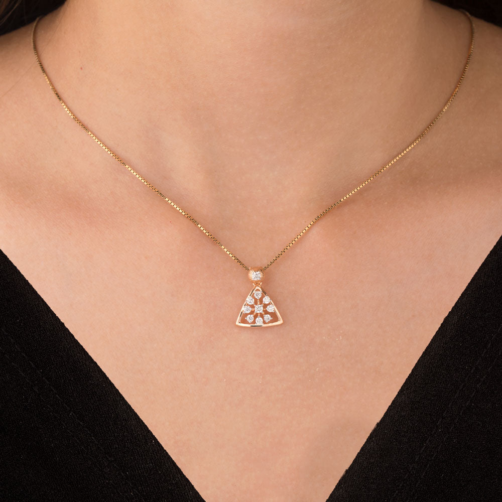 18K Rose Gold Diamond Pendant - 0.322ct VS-SI-GH