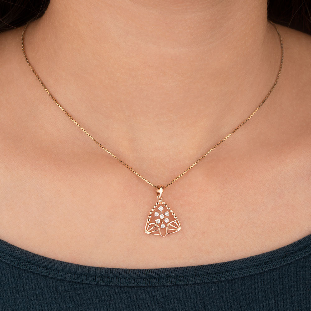 14K Rose Gold Diamond Pendant - 0.145ct VVS-VS-GH