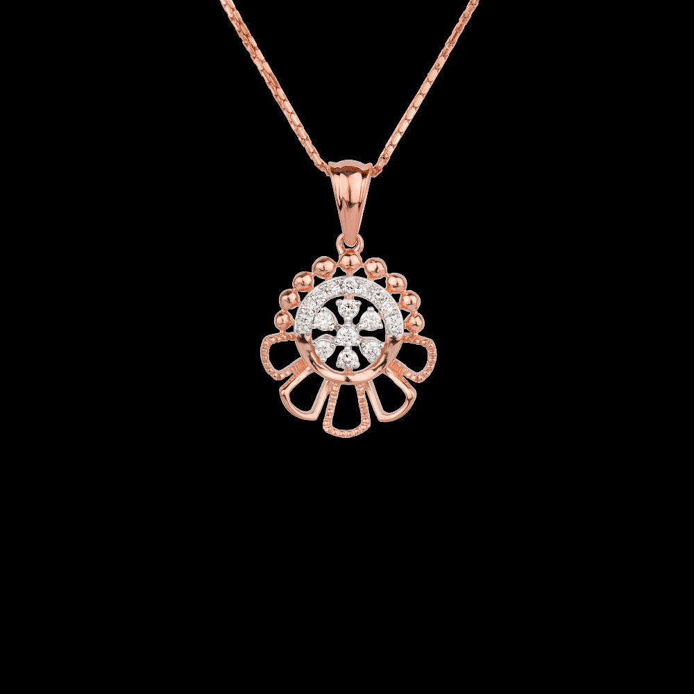 18K Rose Gold Diamond Pendant - 0.183ct VVS-VS-HI