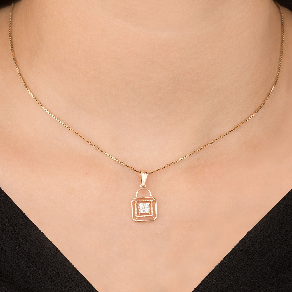 18K Yellow Gold Diamond Pendant - 0.132ct VVS-VS-HI