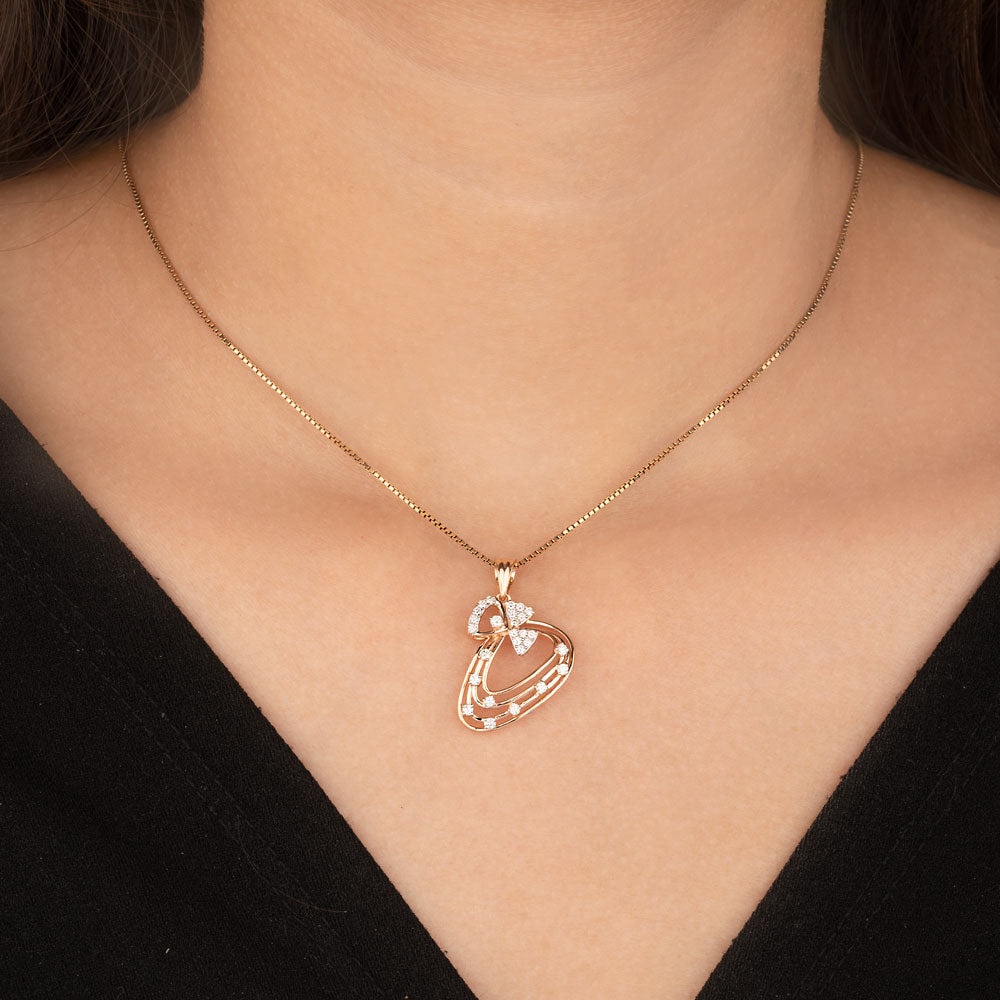 18K Rose Gold Diamond Pendant - 0.337ct VVS-VS-HI