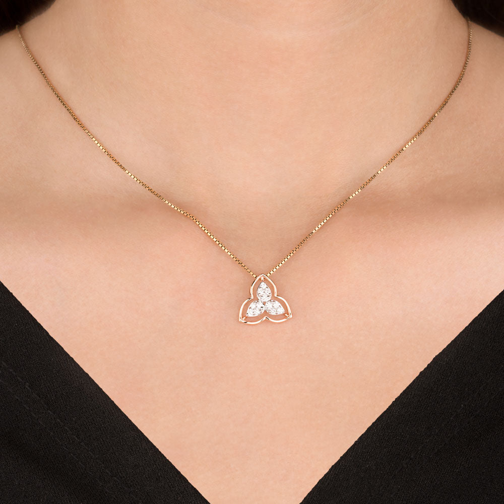 18K Rose Gold Diamond Pendant - 0.213ct VVS-FG