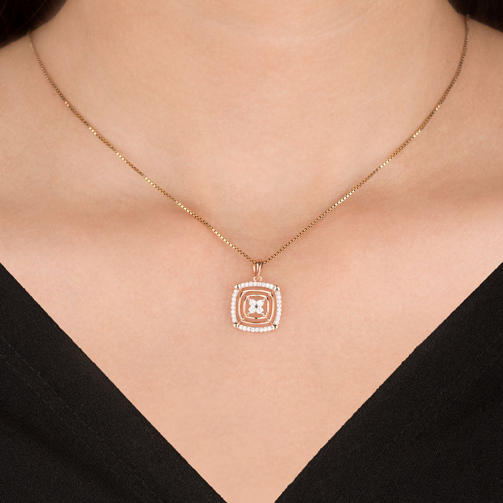 18K Rose Gold Diamond Pendant - 0.246ct VVS-FG