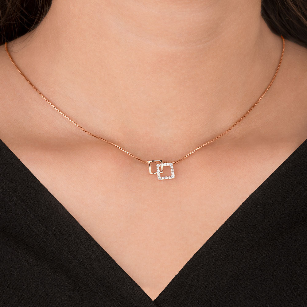 18K Rose Gold Diamond Pendant - 0.137ct VVS-FG