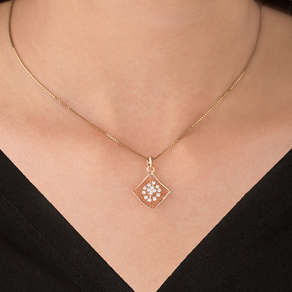 18K Rose Gold Diamond Pendant - 0.253ct VVS-FG