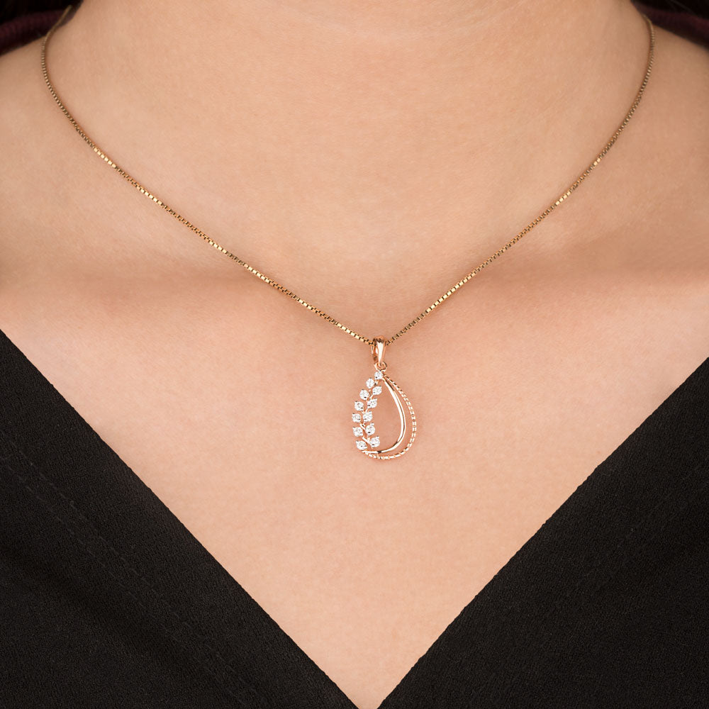 18K Rose Gold Diamond Pendant - 0.205ct VVS-VS-FG