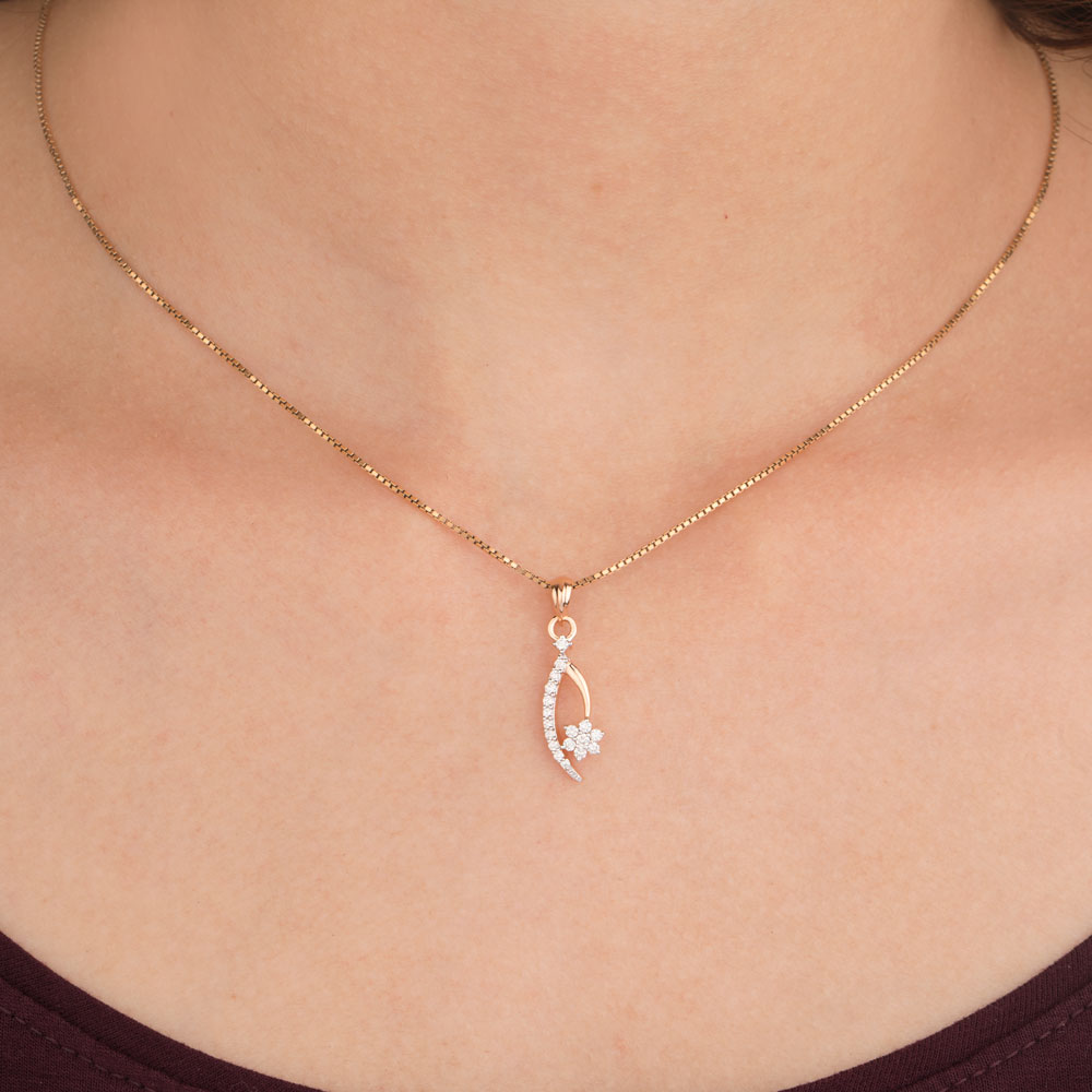 18K Rose Gold Diamond Pendant - 0.213ct VVS-VS-GH