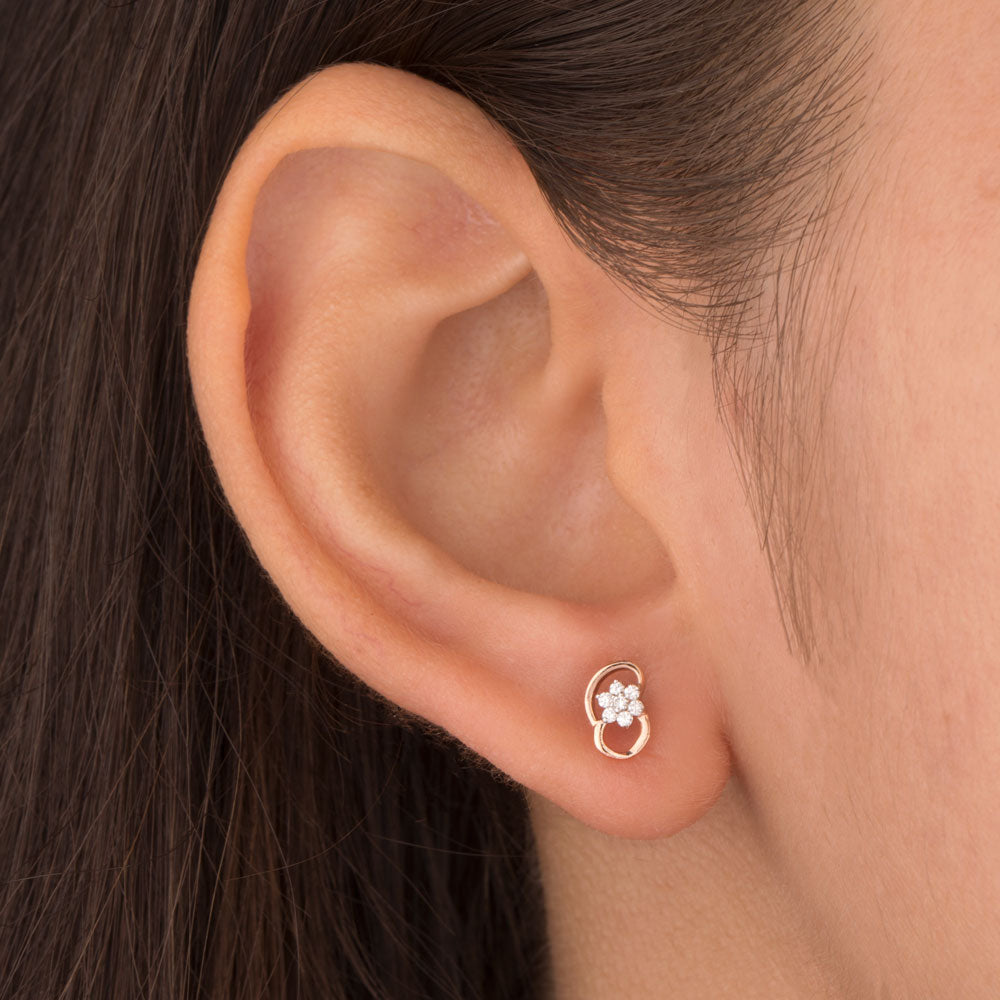 14K Rose Gold Diamond Jewellery - 0.08ct VVS-VS-EF