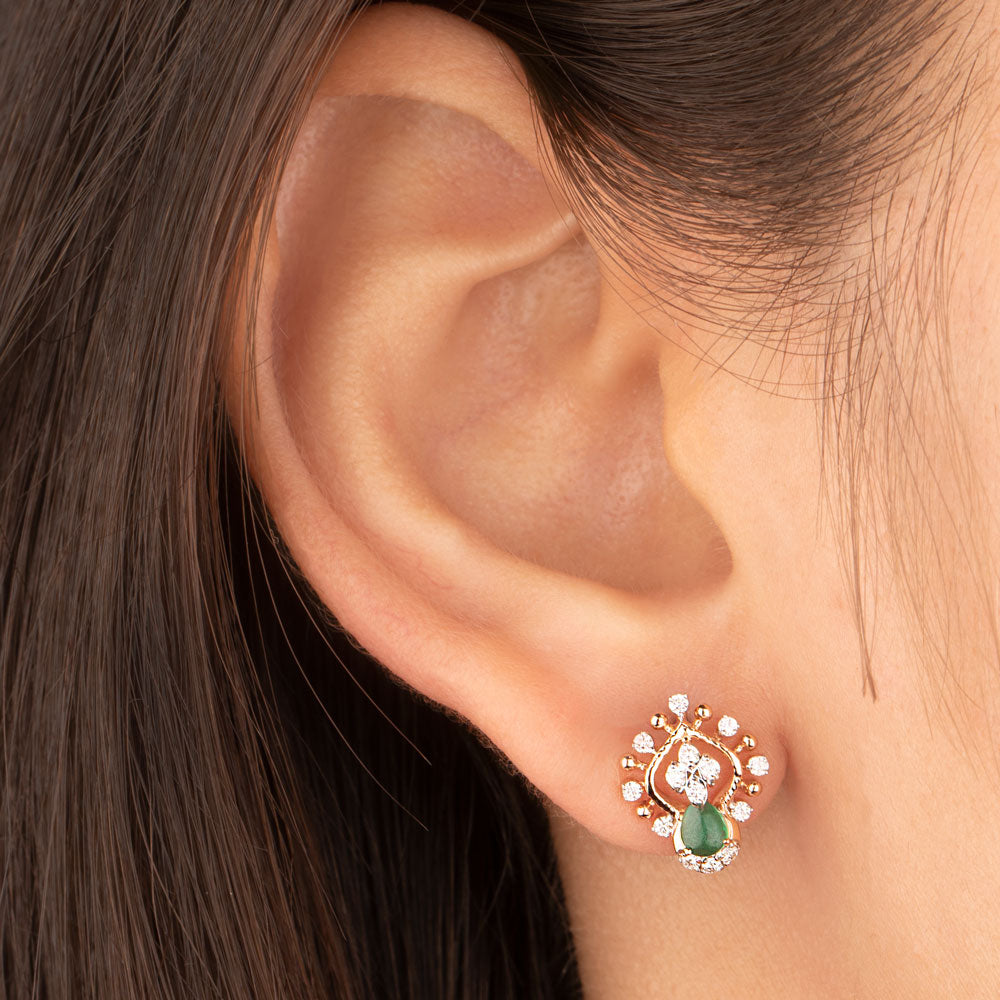 18K Rose Gold Diamond Jewellery - 0.242ct VVS-VS-GH with Colour Stones