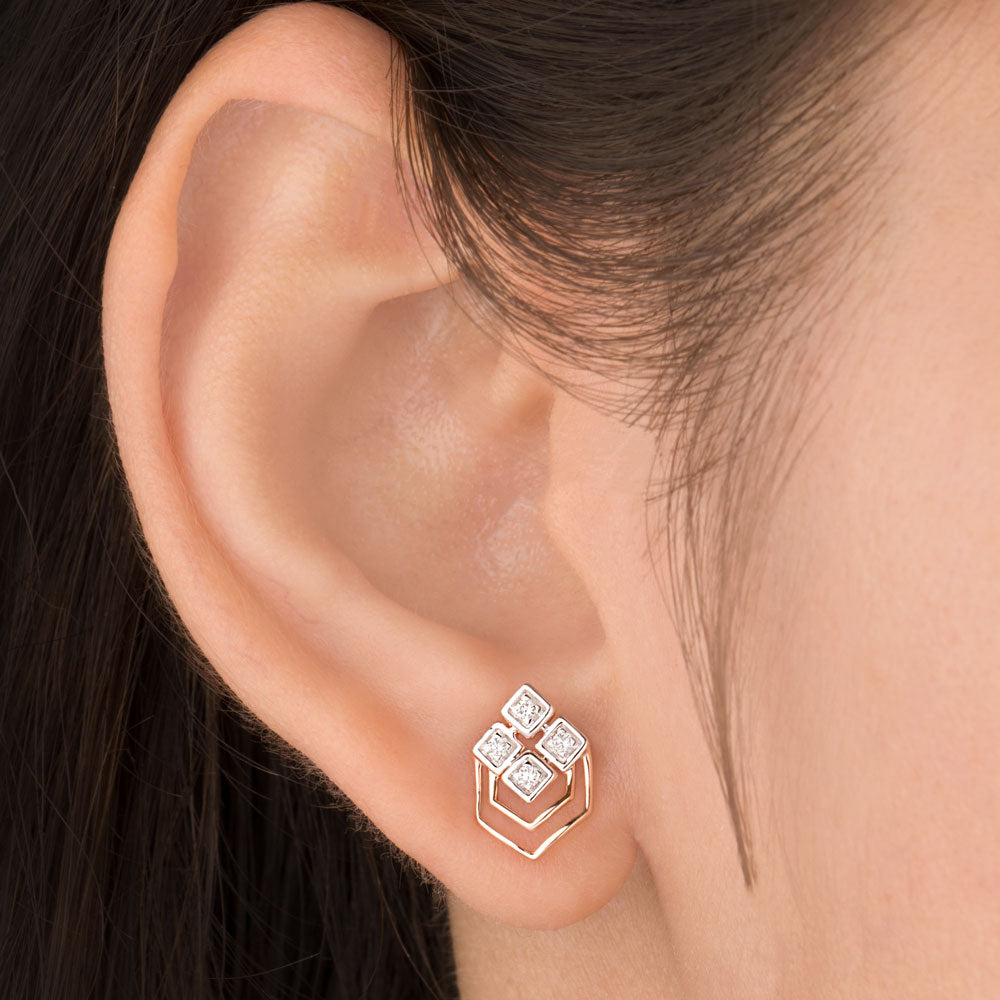 18K Rose Gold Diamond Jewellery - 0.102ct VVS-FG