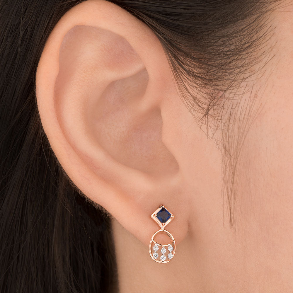 18K Rose Gold Diamond Jewellery - 0.095ct VVS-FG with Colour Stones