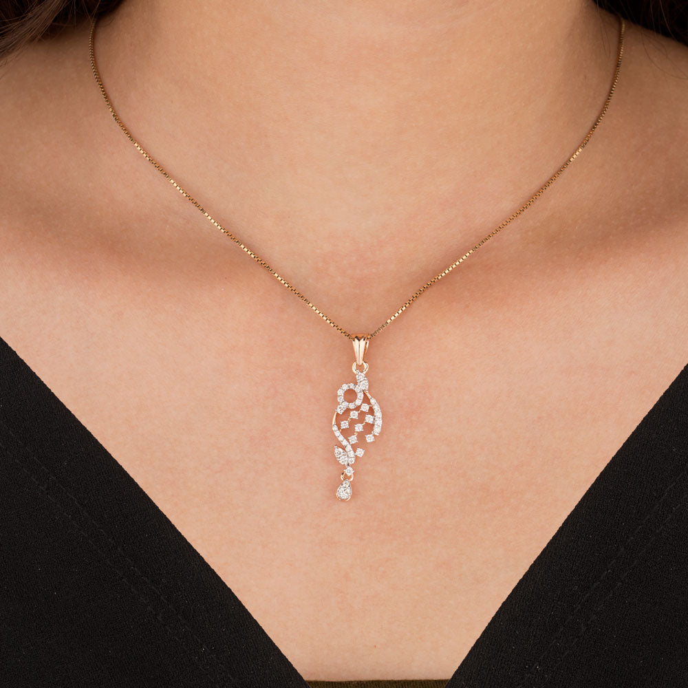 18K Rose Gold Diamond Pendant - 0.459ct VVS-VS-GH