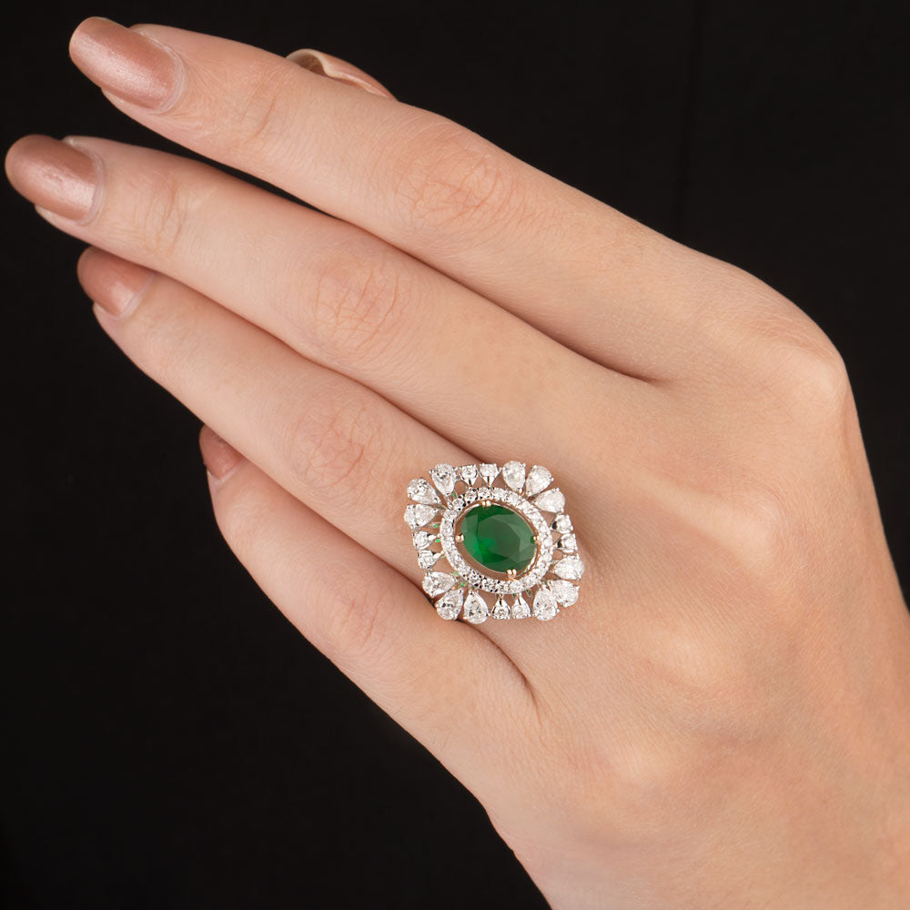 18K Rose Gold Diamond Ring - 1.612ct VS-SI-FG with Colour Stones