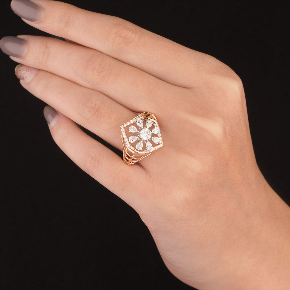 18K Rose Gold Diamond Ring - 1.034ct VS-SI-GH