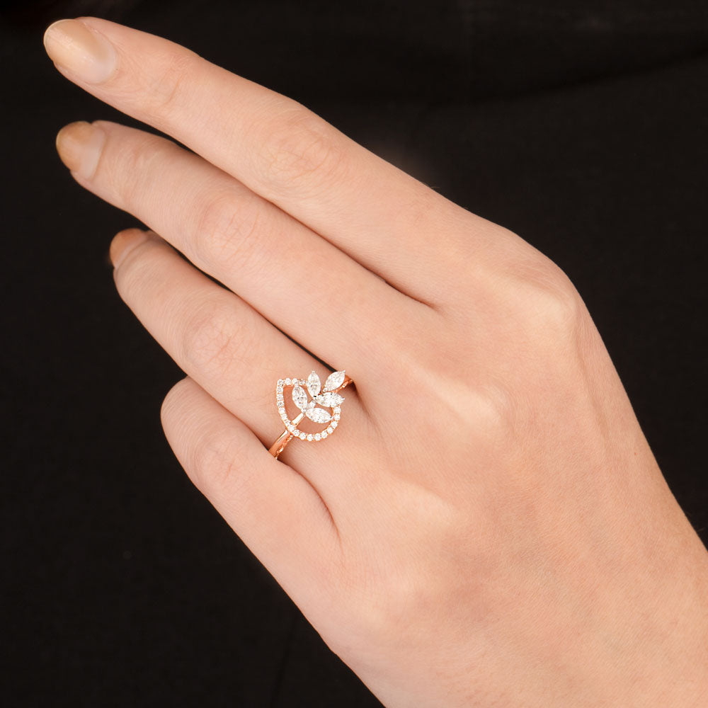 18K Rose Gold Diamond Ring - 0.51ct VS-SI-FG