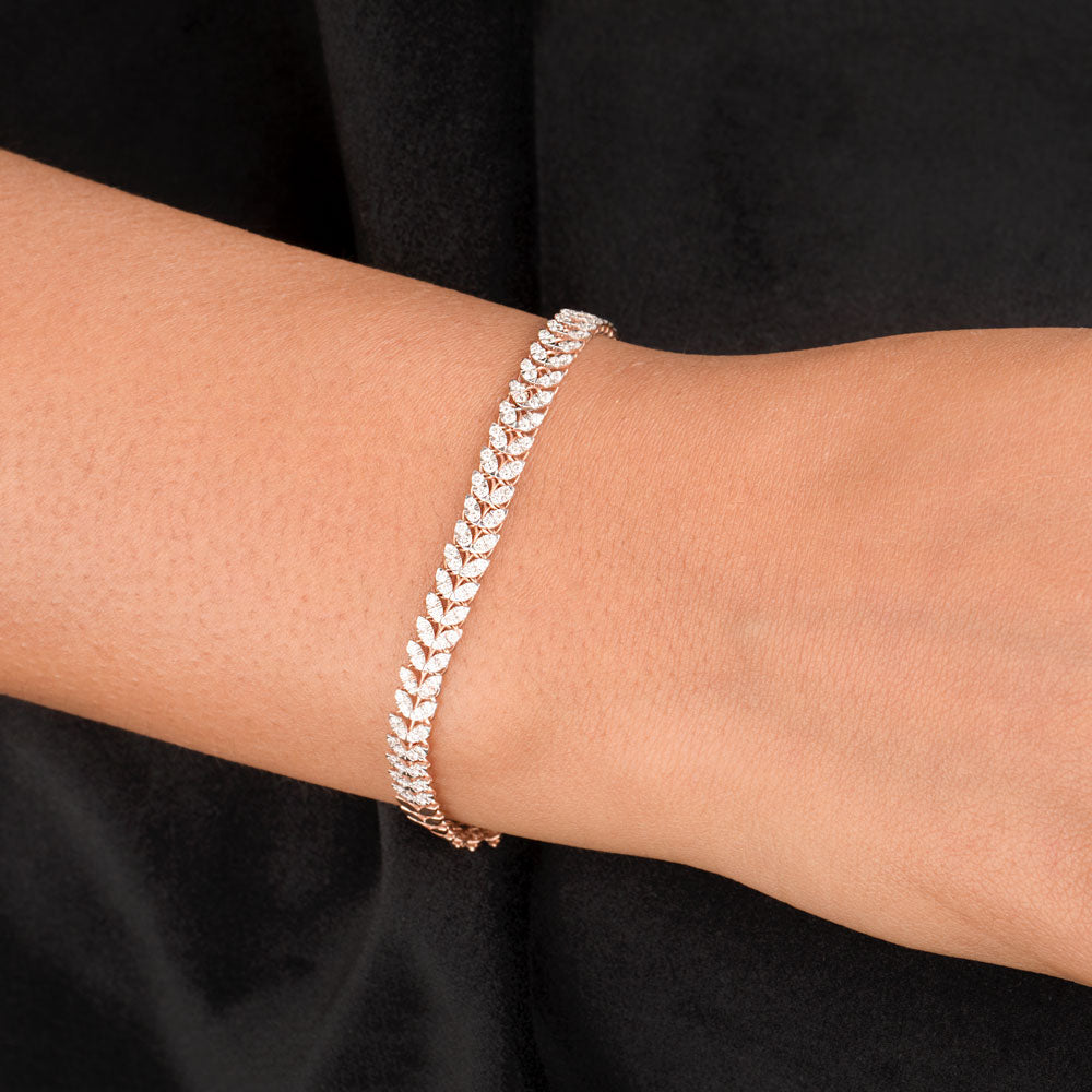 14K Rose Gold Diamond Bracelet - 0.943ct VS-SI-GH