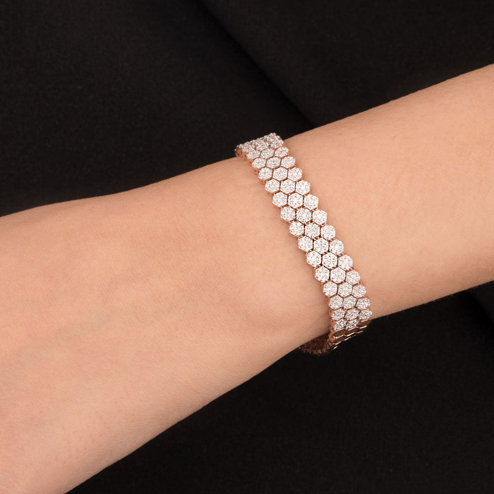 14K Rose Gold Diamond Bracelet - 2.055ct VS-SI-GH
