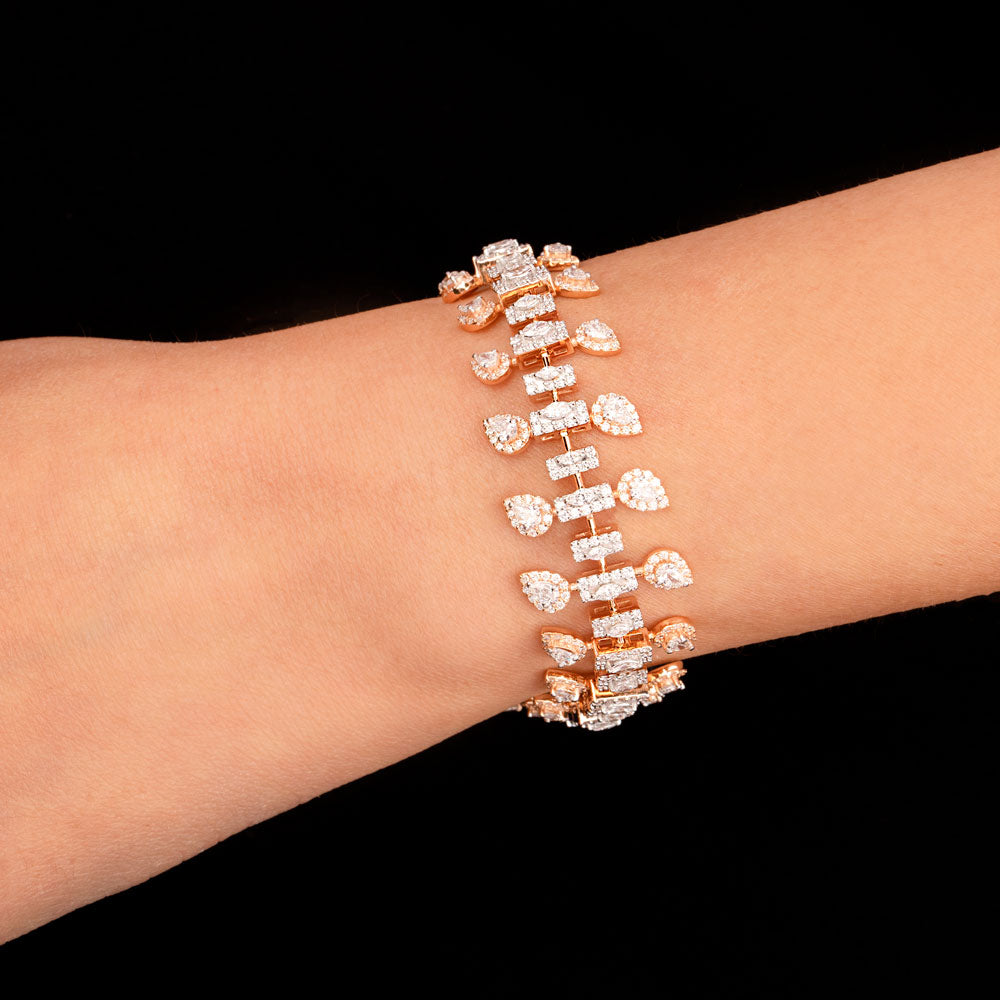 18K Rose Gold Diamond Bracelet - 4.462ct VVS-EF