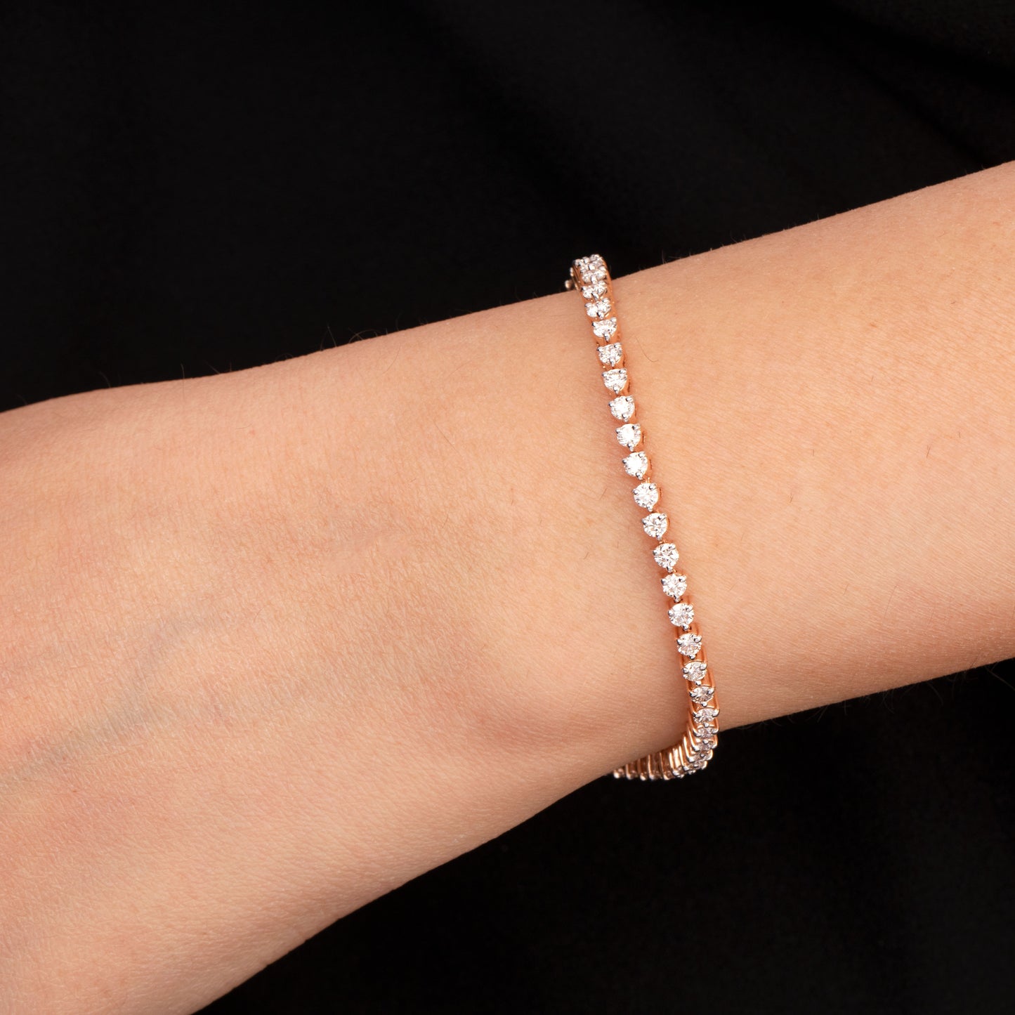 18K Rose Gold Diamond Bracelet - 2.889ct VVS-VS-HI