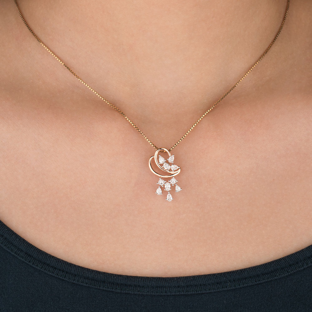 18K Rose Gold Diamond Pendant - 0.72ct VS-SI-FG