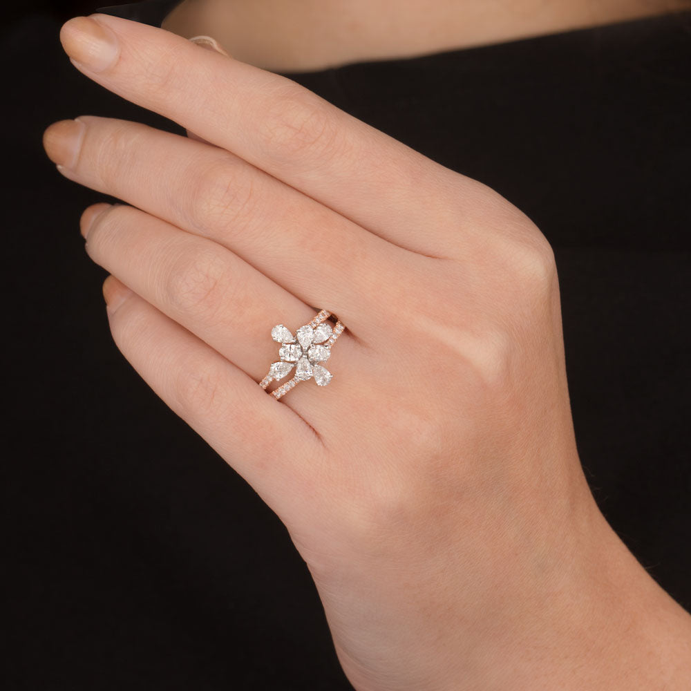 18K Rose Gold Diamond Ring - 1.25ct VS-SI-EF