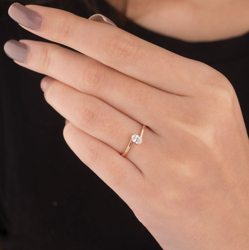 18K Rose Gold Diamond Ring - 0.191ct SI-FG