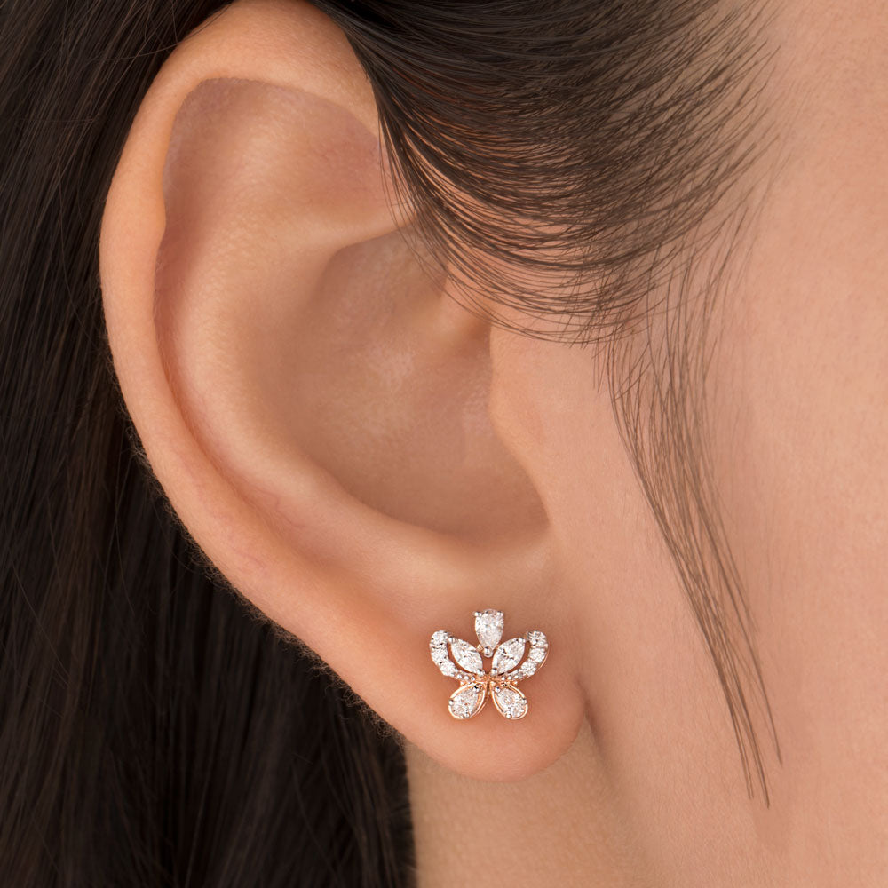 18K Rose Gold Diamond Earrings - 0.5ct VVS-VS-EF