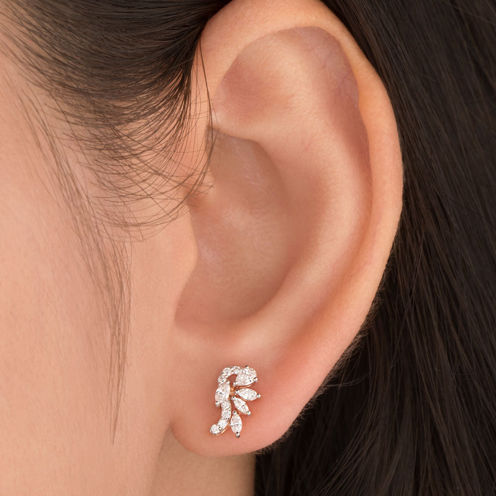 18K Rose Gold Diamond Earrings - 0.411ct VVS-VS-EF
